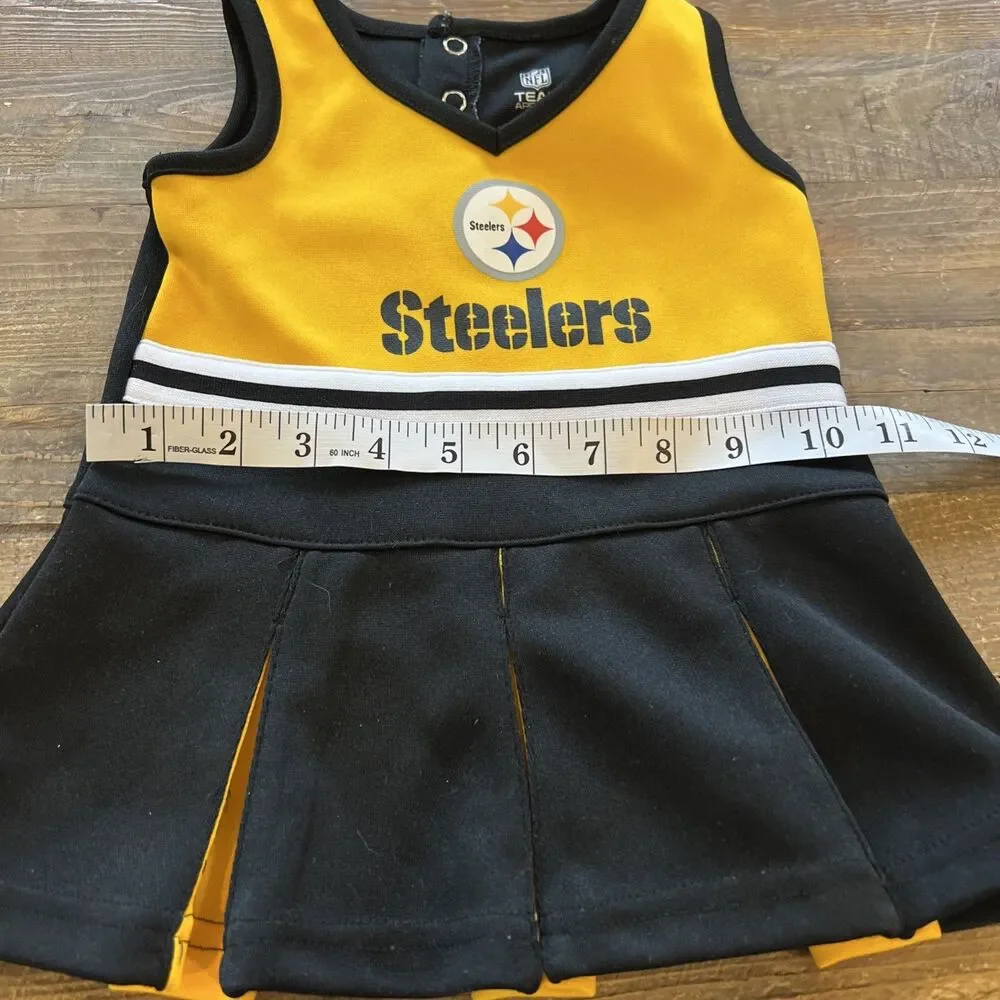 NFL Pittsburgh Steelers Girls Cheerleader/Jersey Captain Dress Sz 12 M Toddler